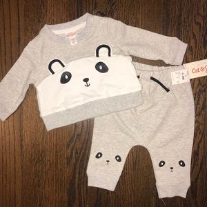 NWT Cat & Jack Matching Baby Set 0-3 Months